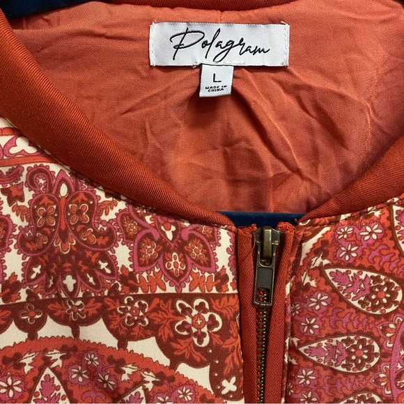 Polagram Red Bomber Jacket with Paisley Print - Picture 3 of 5
